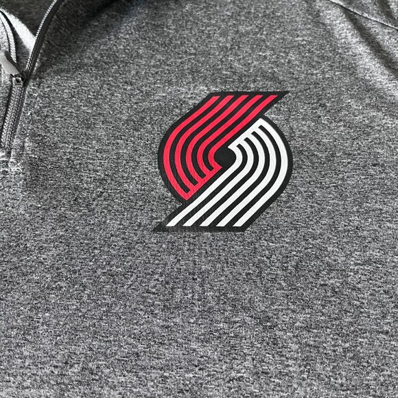 Portland Trail Blazers Men's Warmup Jacket Official NBA Partial-Zip XL Grey - Picture 3 of 10